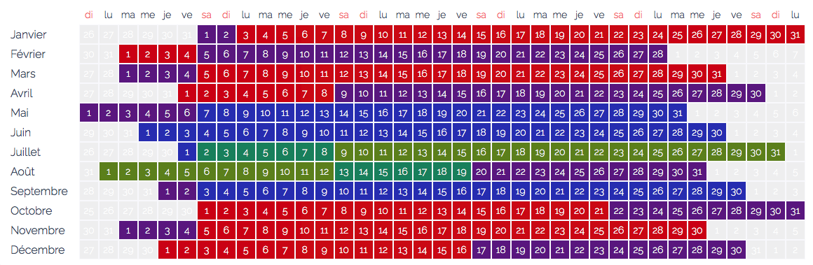 Calendrier Saisons 2023 Tarifs Gîte O Naturel